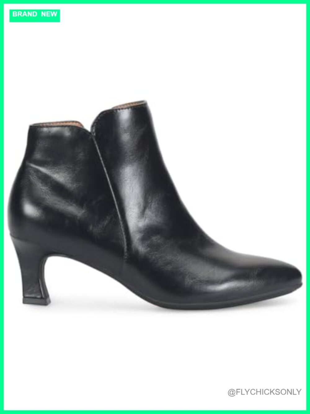 Sculpted Midheel Ankle Bootie with Flexible Outsole & Inside Zipper